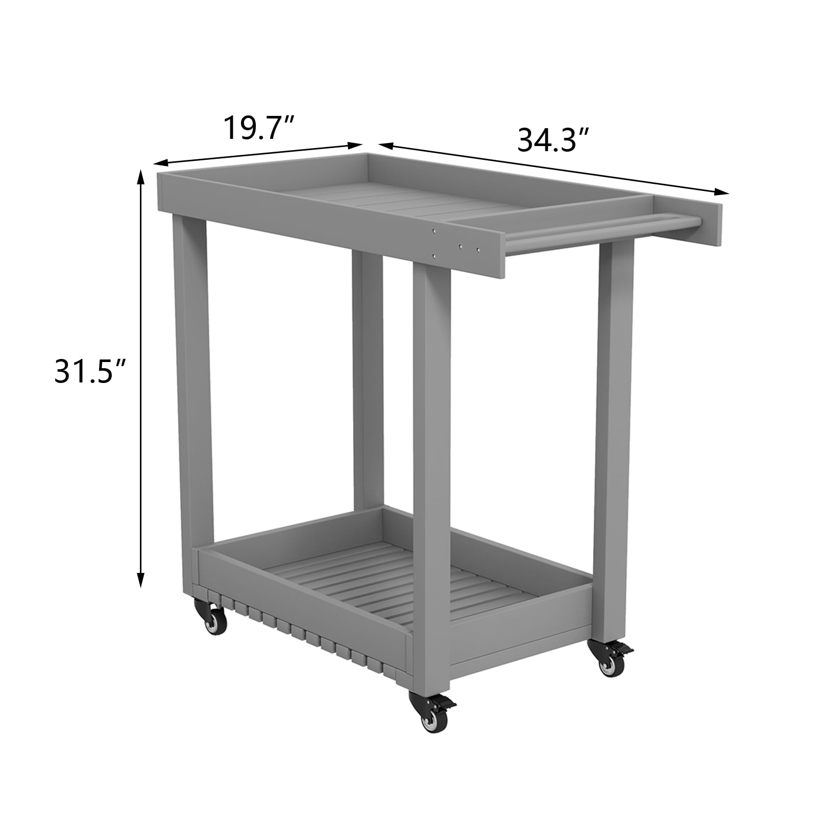 Rugerasy Service Utility Cart with Wheels,Compact and Utility Service Cart,Multipurpose Rolling 2-Tier Mobile Storage Organizer,for Home,Warehouse