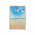 thumbnail image 1 of Ocean Wall Art with Frame, Sea and Sky Landscape at Beach in Tropical Exotic Hawaiian Caribbean Lands, Printed Fabric Poster for Bathroom Living Room, 23" x 35", Cream Blue, by Ambesonne, 1 of 2