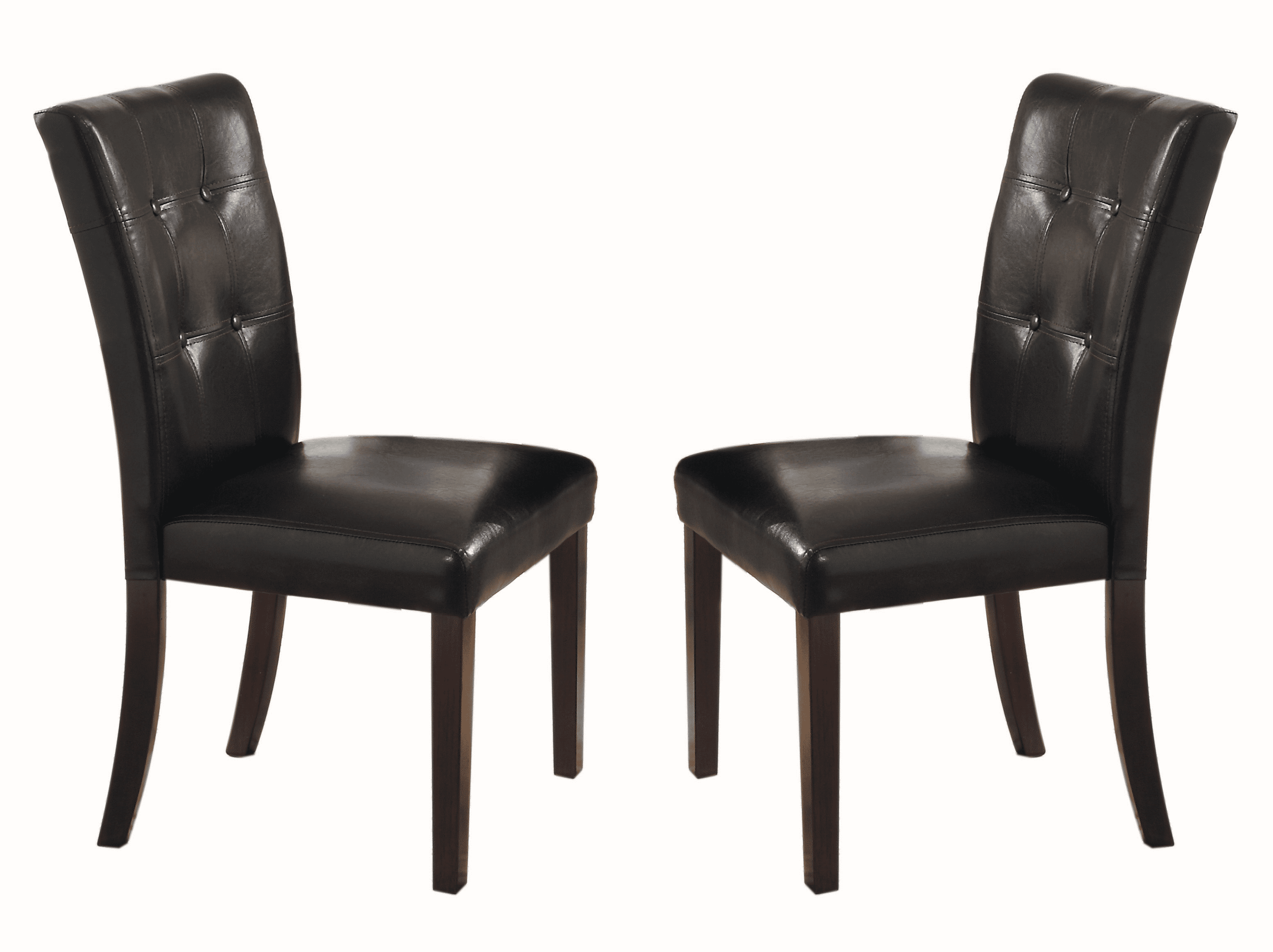 Set of 2 Dining Chairs, 2 Pcs ButtonTufted Chairs Set with High