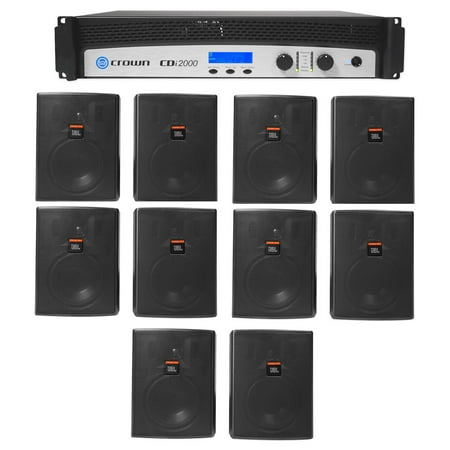 Crown CDi2000 2-Channel 800w 70V Commercial Amplifier+(10) JBL Wall Speakers
