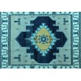 thumbnail image 1 of Ahgly Company Indoor Rectangle Abstract Light Blue Modern Area Rugs, 2' x 5', 1 of 4