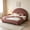 Russet Red, variant on AUU Queen Upholstered Boucle Platform Bed with Curved Arched Headboard – Solid Wood Slat Support, No Box Spring Needed for Bedroom or Guest Room