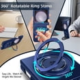 thumbnail image 4 of Dteck for Samsung Galaxy Z Flip 3 Case with 360° Rotatable Magnetic Ring Stand, Compatible with Mag-safe, Slim Thin Matte PC Shockproof Protective Phone Case for Women Men,Royalblue, 4 of 11