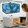 thumbnail image 3 of FOR U DESIGNS Blue Marble Print Microwave Oven Dust Cover Dustproof Small Appliance Covers Stain Resistant Microwave Oven Grill Covers Protector with Top Handle-L, 3 of 8