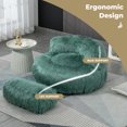 thumbnail image 5 of Bean Bag Sofa Chair, Cozy Floor Sofa with Ottoman, Bean Bag Chairs Accent Sofa Chair for Living Room Bedroom Apartment Gaming Reading Relaxing, Mint Green, 5 of 8
