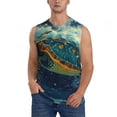 thumbnail image 1 of Balery Surfing Turtle Camisetas sin mangas para hombre, absorbe la humedad y protege contra el mal olor.-Large, 1 of 7