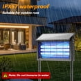 thumbnail image 4 of Solar-Powered Bug Zapper, 4200V Electric Insect Trap with 395nm Light Tube, 3000mAh Battery, IPX67 Waterproof, for Patio, Garden, Backyard and Indoor Use (50*24.5CM), 4 of 7