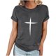 thumbnail image 2 of Fiudx Ropa de Mujer Camiseta Informal de Manga Corta con Cuello Redondo Estampada para Mujer, 2 of 4