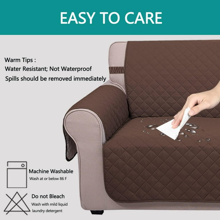 Loveseat Cover Waterproof Couch Covers 2 Cushion Couch Machine Washable 2 Seater Sofa Cover with Pockets Omewoold Furniture Protector Slipcover for Pets Dogs Living Room Brown 54 Walmart
