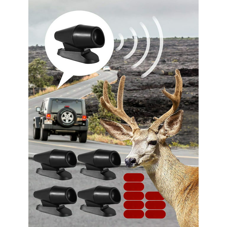 4PCS Deer Whistles for Car,Black Deer Whistles for Vehicles Protect Animal  & Avoid Collision,Animal Warning Whistle Deer Repellent Devices for Car