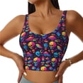 thumbnail image 2 of Uemuo colorful Skull Retro Pattern Women's Sports Bra - High Impact Support, Breathable, and Comfortable Athletic Bra for Running, Yoga, and Workouts, 2 of 9
