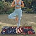 thumbnail image 4 of Bulopur Vintage Car Seat Towel for Women American Flag Breathable Front Seat Sweat Protector with Storage Bag for Travel Multifunction Athletic Towel Fit SUV Sedan Truck, 4 of 8