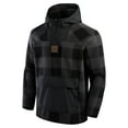 thumbnail image 4 of Men's Fanatics Black New York Jets Elements Plaid Polar Fleece Quarter-Zip Hoodie, 4 of 7