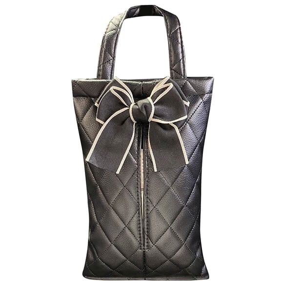 Bolsa de pañuelos para coche, bonita y resistente al agua, ideal para todo tipo de vehículos, con lazo negro.