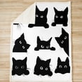 thumbnail image 4 of Manta con estampado de gatos negros para niños y niñas, manta polar de franela con estampado de gatos, manta de peluche con temática de animales y gatos, 130x150cm para sofá cama, manta para sofá,, 4 of 5