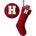 thumbnail image 1 of Bas de Noël avec Lettre Initiale 18 Pouces Bas pour Décoration de Noël - Rouge H, 1 of 9