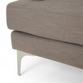 thumbnail image 3 of Noble House Gerardo Modern Upholstered Fabric Sofa, Dark Taupe, Silver, 3 of 9