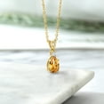 thumbnail image 4 of Gem Stone King 18K Yellow Gold Plated Silver Yellow Citrine Pendant Necklace for Women (1.12 Cttw, Gemstone November Birthstone, Pear Shape 9X6MM, with 18 inch Chain), 4 of 4