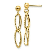 Primal Gold 14 Karat Yellow Gold Textured Post Dangle Earrings