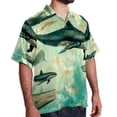 thumbnail image 2 of Whale Men's Hawaiian Printed Short Sleeve Button Down Casual Beach Shirt's, Unisex, 2 of 6