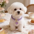 thumbnail image 4 of Heart Rhinestone Pet Collar,Adjustable Crystal Bling Collar Fashion Jewelry Collar for Small Medium Dog Cats Decorations,11.8 - 14.57 Inch,Purple, 4 of 7