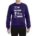 thumbnail image 2 of Eat Sleep Pray Repeat for Christians Faith | Mens Inspirational/Christian Crewneck Graphic Sweatshirt, Purple, 3XL, 2 of 3