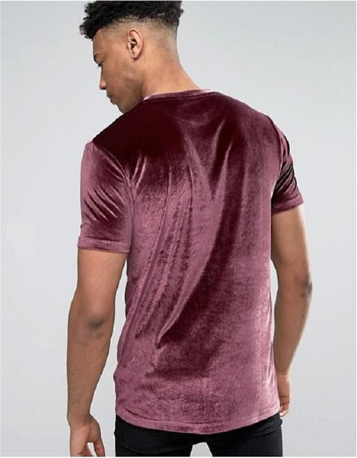Mens Shirts Velvet Velour Fashion Hop Slim Simple Short Mens Shirts Velvet Velour Fashion Hop Slim Simple Short