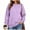 Purple, variant on Horkkom Sweatshirt for Women Casual Fashion Solid Color Pullover Tops Oversized Long Sleeve Crew Neck Fall Winter Sweatshirt S