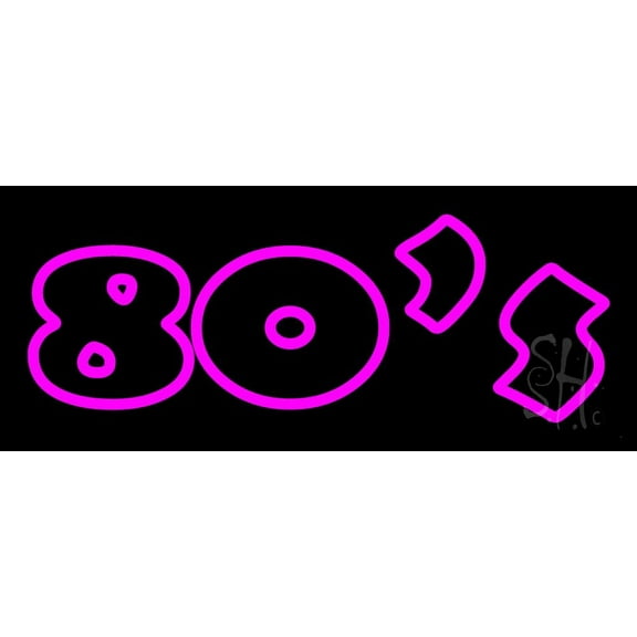 Pink 80s LED Neon Sign 10 x 24 - inches, Black Square Cut Acrylic Backing, with Dimmer - Bright and Premium built indoor LED Neon Sign for café, club, party, event and stroefront.