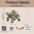 thumbnail image 2 of Rotating acrylic ornament featuring a vibrant turtle adorned with colorful succulents, beautifully crafted in resin stained glass against a white background, 2 of 8