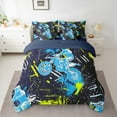 thumbnail image 2 of Homewish Dirt Bike Bedding Comforter Set 7-Piece for Boys Girls,Extreme Sport King Bedding Sets,Graffiti Splash Ultra Soft Bed Sheets,Ultra Soft Home Decor,Reversible, 2 of 8