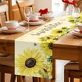 thumbnail image 5 of Sunflowers Table Runner - 90 Inch Long Spring Botanical Watercolor Blossom Flowers Cotton and Linen Blended Dress Scarves Farmhouse Table Runner for Kitchen Dining, Coffee Table, 13" x 90", 5 of 8