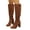 Brown, variant on Wide Calf Knee High Boots Women Suede Pointed Toe High Stacked Heel Fall Winter Over the Knee Tall Dress Booties