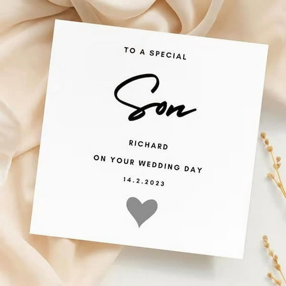 Wedding Day Card for Son – Special Message for Richard – Elegant Design – Perfect Keepsake for Celebrating Love on His Big Day