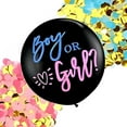 thumbnail image 2 of Gender Reveal Balloon Kit, 36" Jumbo Black Balloons with Blue Pink Balloons, Tassels and Heart Shaped Paper Confetti for Baby Gender Reveal Party, 2 of 5