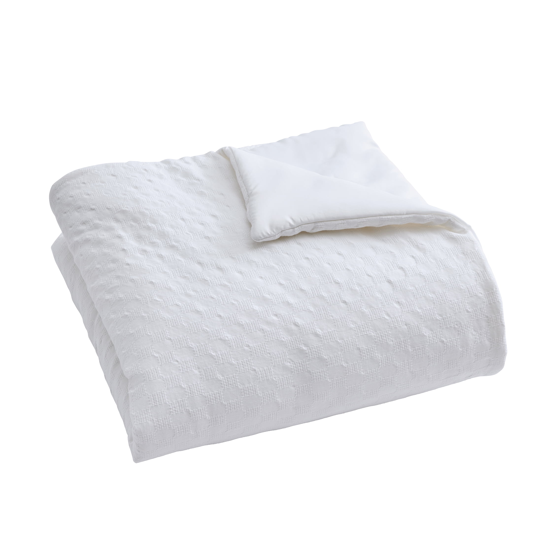 Better Homes & Gardens 2-Piece Arctic White Block Weave Comforter Set, Adult Twin/Twin XL