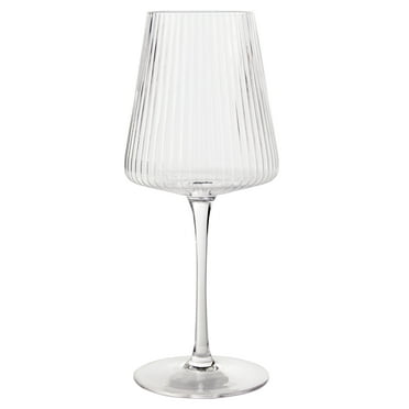 Better Homes & Gardens 17 oz Ribbed Wine Glass, Clear