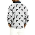 thumbnail image 3 of Valentine's Day Pullovers for Men Funny Love Heart Graphic Knit Lightweight V-neck Sweatshirts Valentines Pullover Tops, 3 of 5