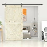 BELLEZE 42 Inch DIY Sliding Interior Barn Door, Farmhouse - Unfinished