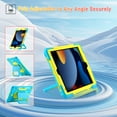 thumbnail image 3 of 3 Layers Case for iPad 9th/8th/7th Generation with Kickstand / Nylon Shoulder Strap / Pencil Holder, Military Grade Protection Rugged Case Cover for iPad 10.2 Inch 2021/2020/2019, Lightblue+Yellow, 3 of 5