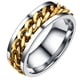 thumbnail image 1 of EeaseMX Anillo sencillo y delicado de acero inoxidable, joyería creativa, anillo de moda para hombre y niño (oro con caja, talla 9), 1 of 7