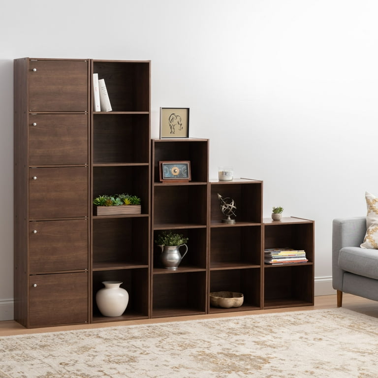 IRIS USA 3-Tier Basic Wood Bookcase Storage Shelf, Dark Brown 