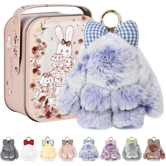 Bunny Keychain with Tin Box, Cute Keychain Gift, Soft Bunny Keychain Accessories for Women