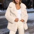 thumbnail image 2 of Long Shearling Trench Coat Women Winter Warm Lapel Collar Outerwear For Fall And Cold Weather Days, 2 of 4