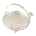 thumbnail image 3 of Fiocias Round Decorative Serving Tray Tabletop Handles Argent Large, 3 of 7
