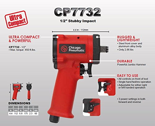CP7732 1/2 Drive  Stubby Air Impact Wrench 8941077320