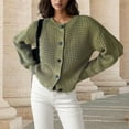 thumbnail image 3 of Oplxuo Women's Chunky Knit Button Down Cardigan Sweaters Casual Long Sleeve Fall Winter Open Front Cozy Outerwear, 3 of 4