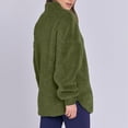 thumbnail image 5 of Women'S Plush Half Zip Stand Collar Sweatshirt Comfortable Pullover Long Sleeve Top Autumn and Winter Army Green M, 5 of 9