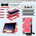 thumbnail image 6 of Dteck Kids Case for Samsung Galaxy Tab A9 8.7-inch (SM-X110/X115/X117),Shockproof Silicone+PC Case Built-in Kickstand Cover with Shoulder Strap for Galaxy Tab A9 2023,Rainbow+Rose, 6 of 7