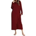 thumbnail image 5 of Bebetter Women's Long Robe: Hooded Bathrobe with Zipper Up Duster, Full-Length Solid Color_Special Gift, 5 of 5